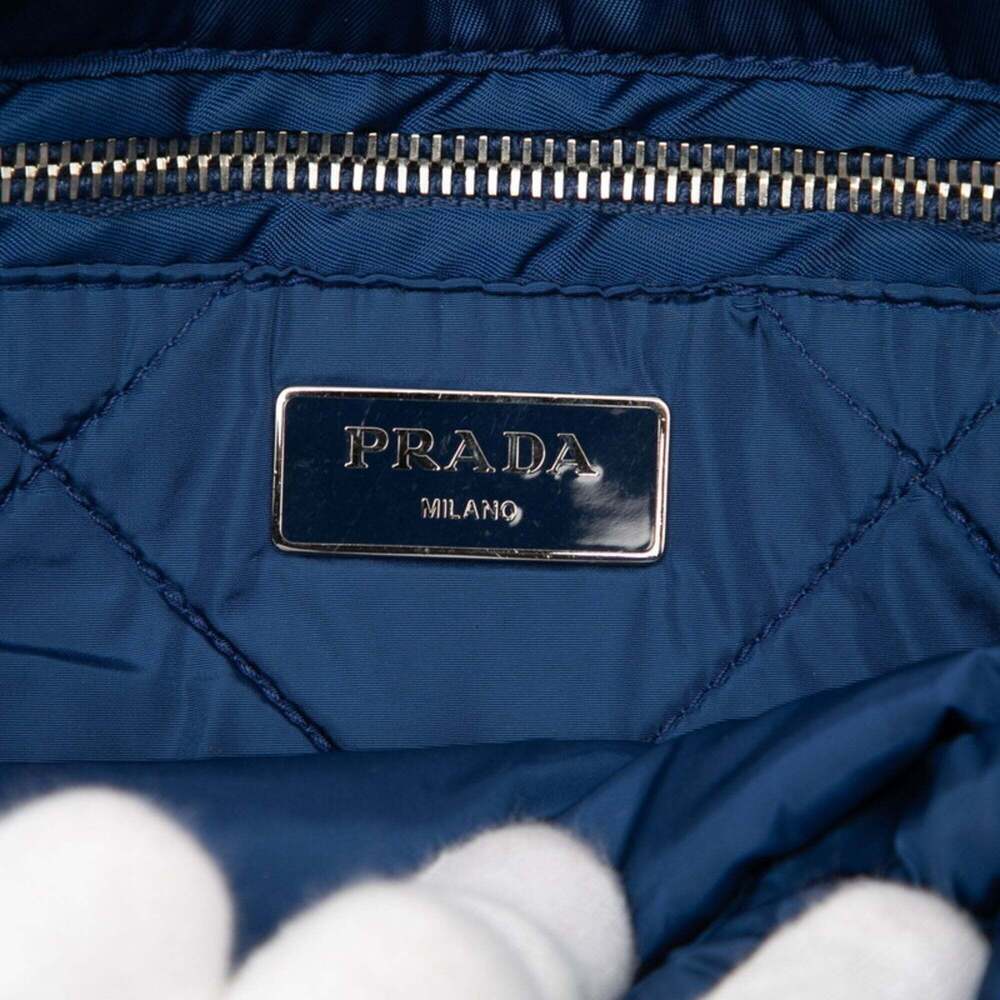 PRADA Blue Leather Saffiano Shoulder Bag - Picture 5 of 5